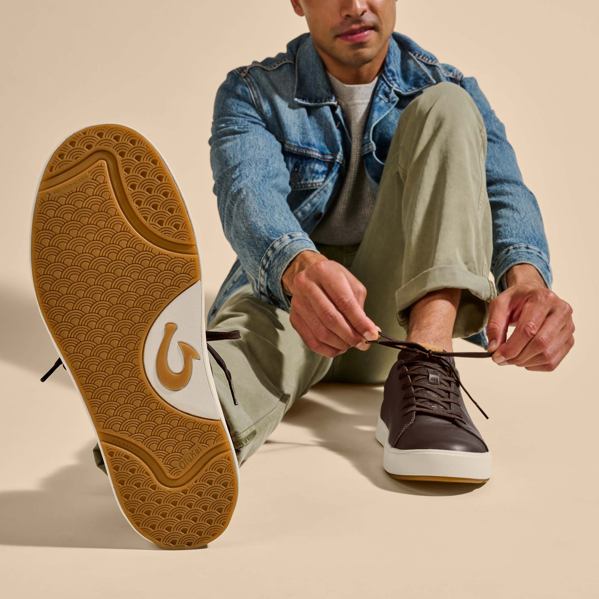 Lae'ahi L 'Ili Men's Leather Sneakers - Dark Java - Image 4