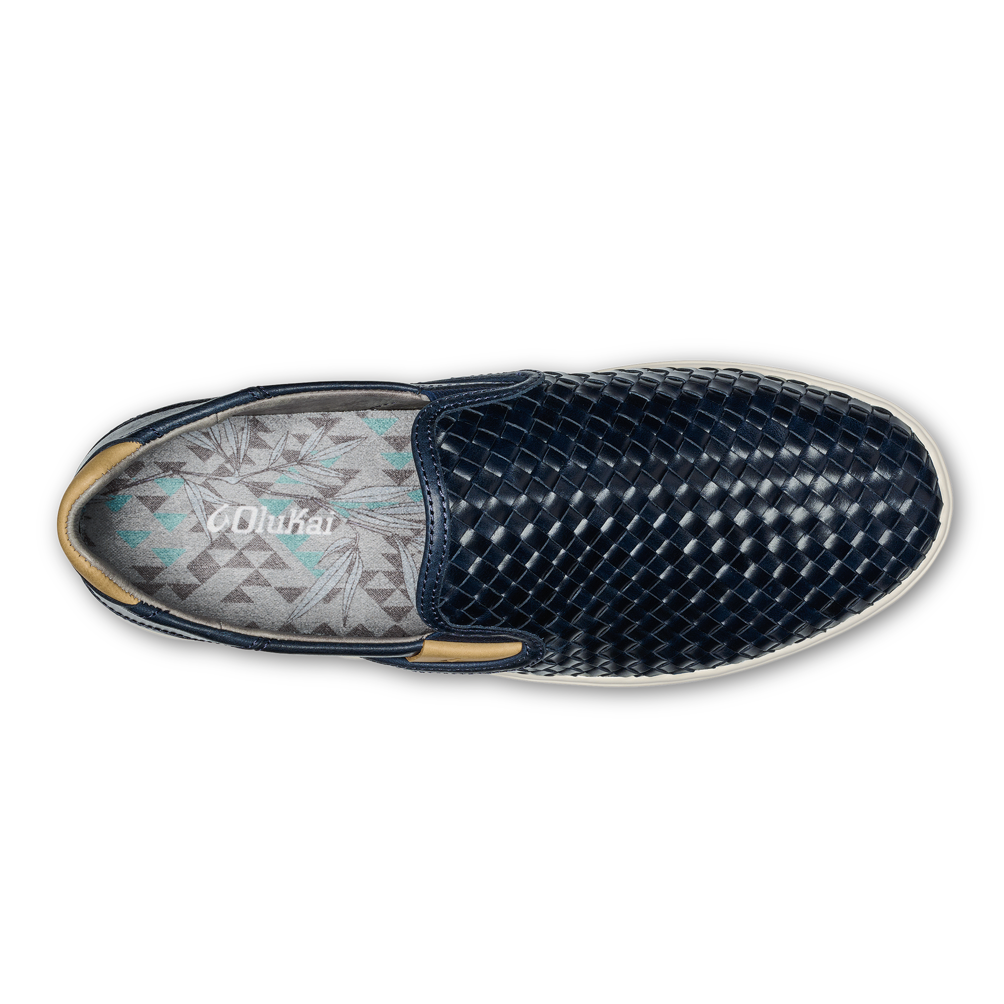 Lae'ahi Lauhala Men's Leather Slip-Ons - Trench Blue - Image 7