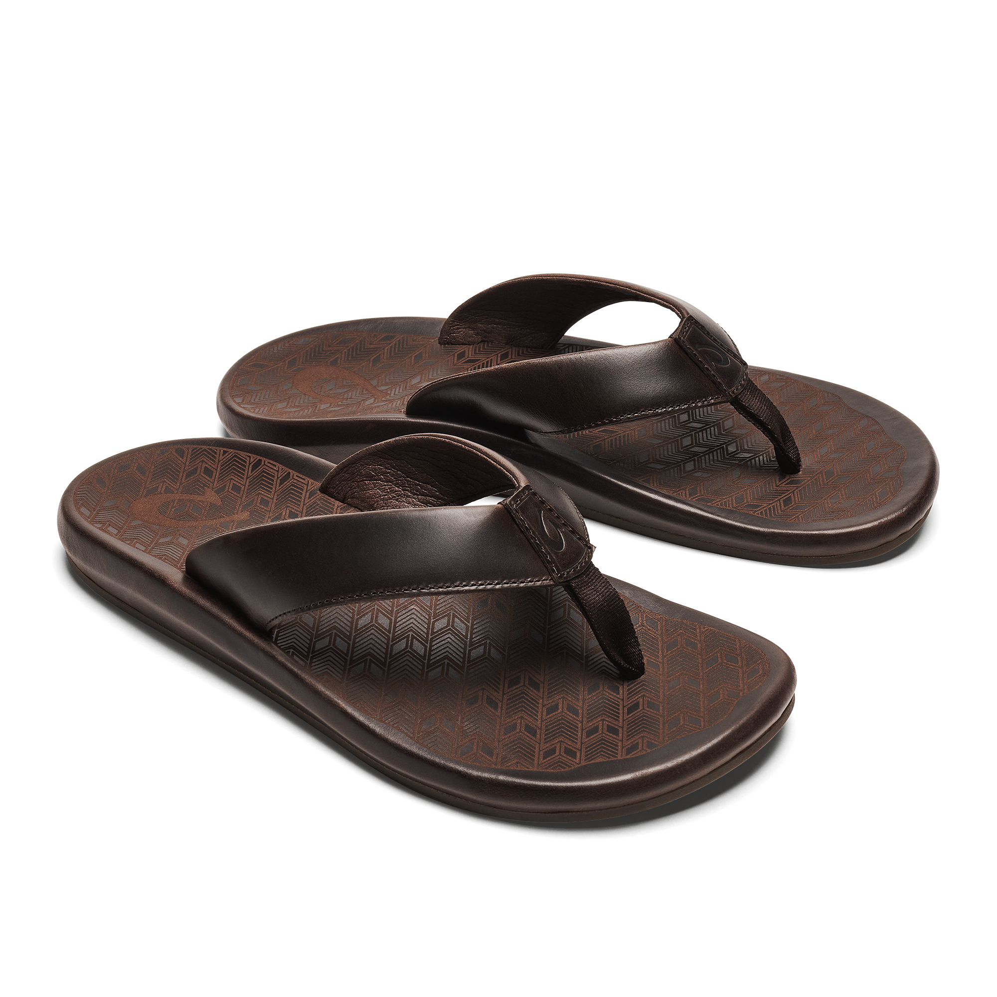 'Ilikai Men's Leather Beach Sandals - Dark Wood - Image 5