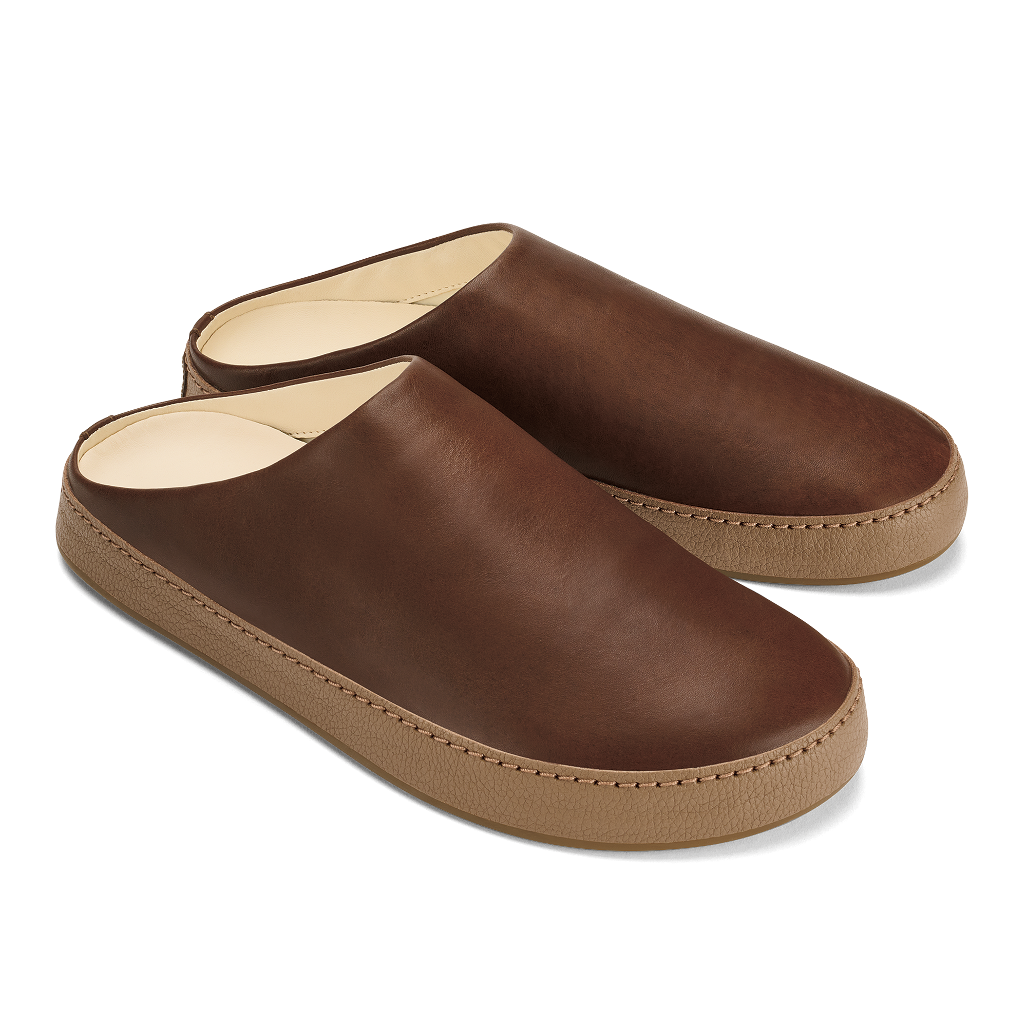 H mani Men's Leather Mules - Toffee / Tan - Image 4