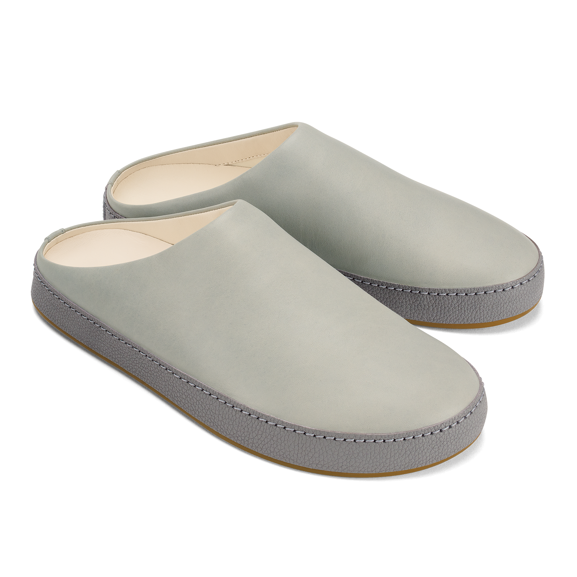 H mani Men's Leather Mules - Smoke / Storm Grey - Image 2