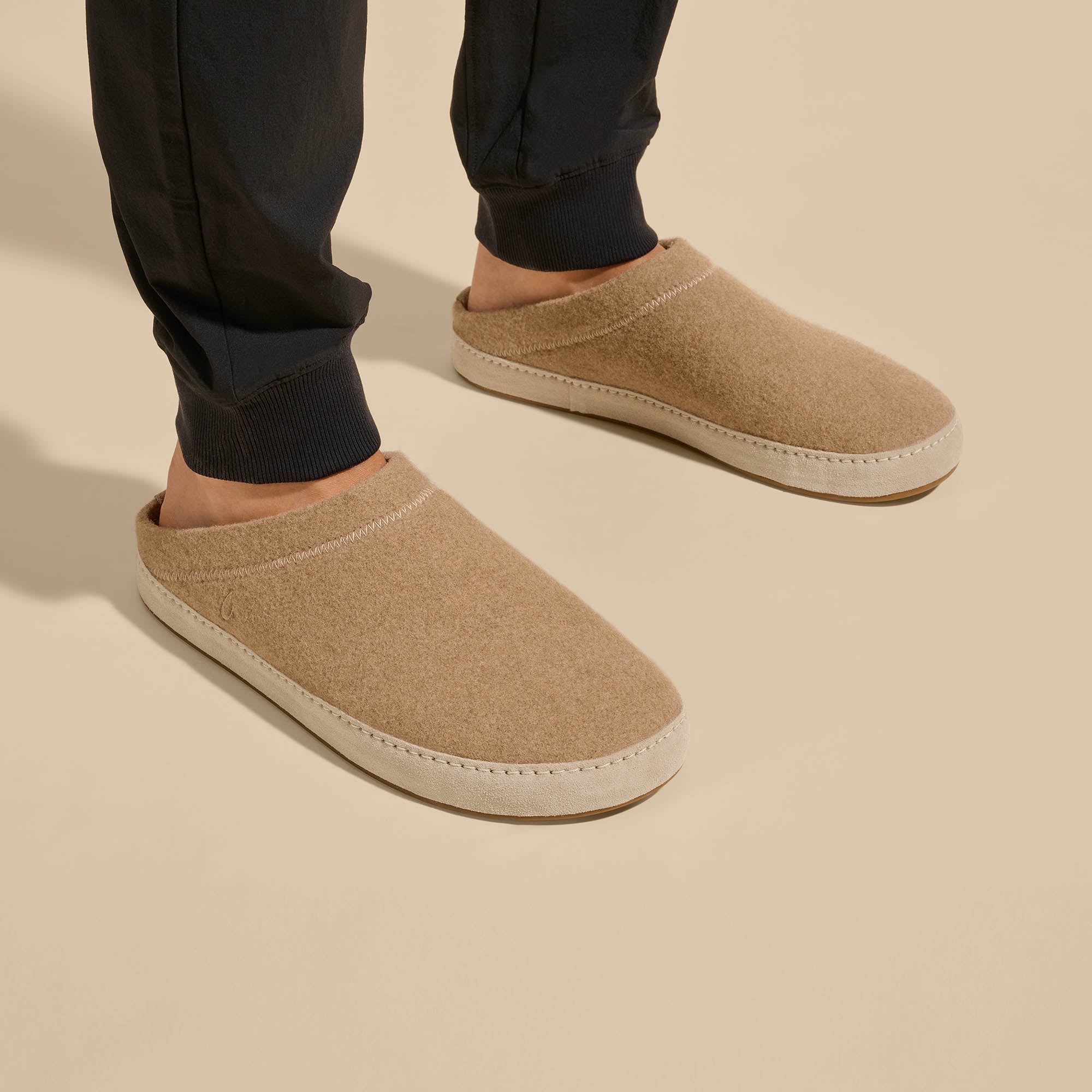 H mani Hulu Men's Wool Mule Slippers - Oatmeal - Image 2