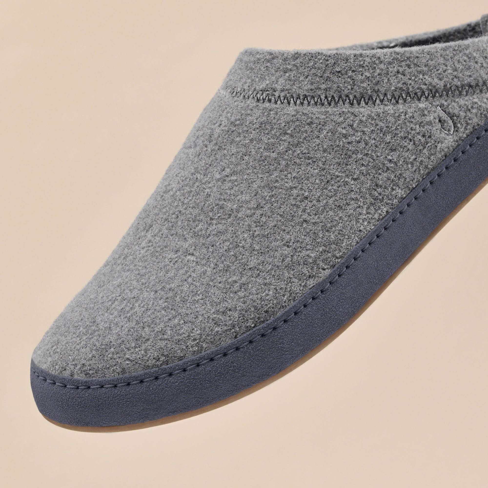 H mani Hulu Men's Wool Mule Slippers - Graphite / Trench Blue - Image 3