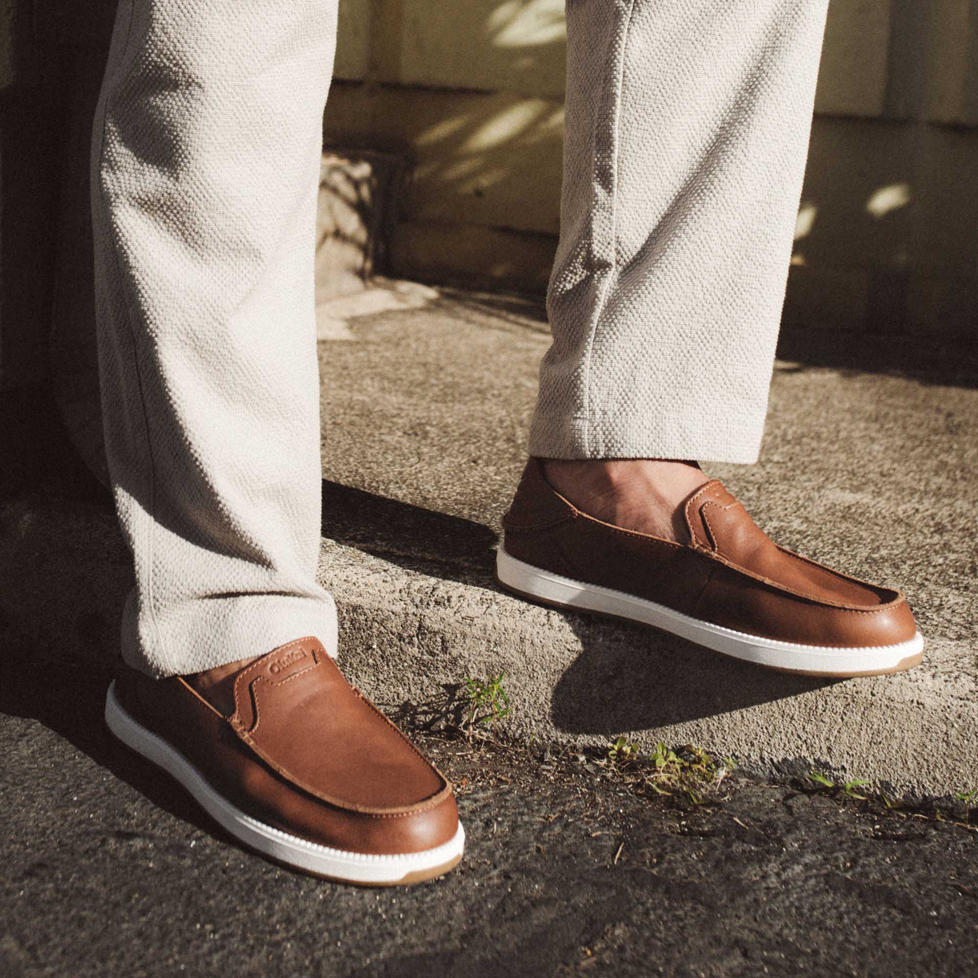 K kaha Nia Men's Leather Slip-On Shoes - Fox - Image 2
