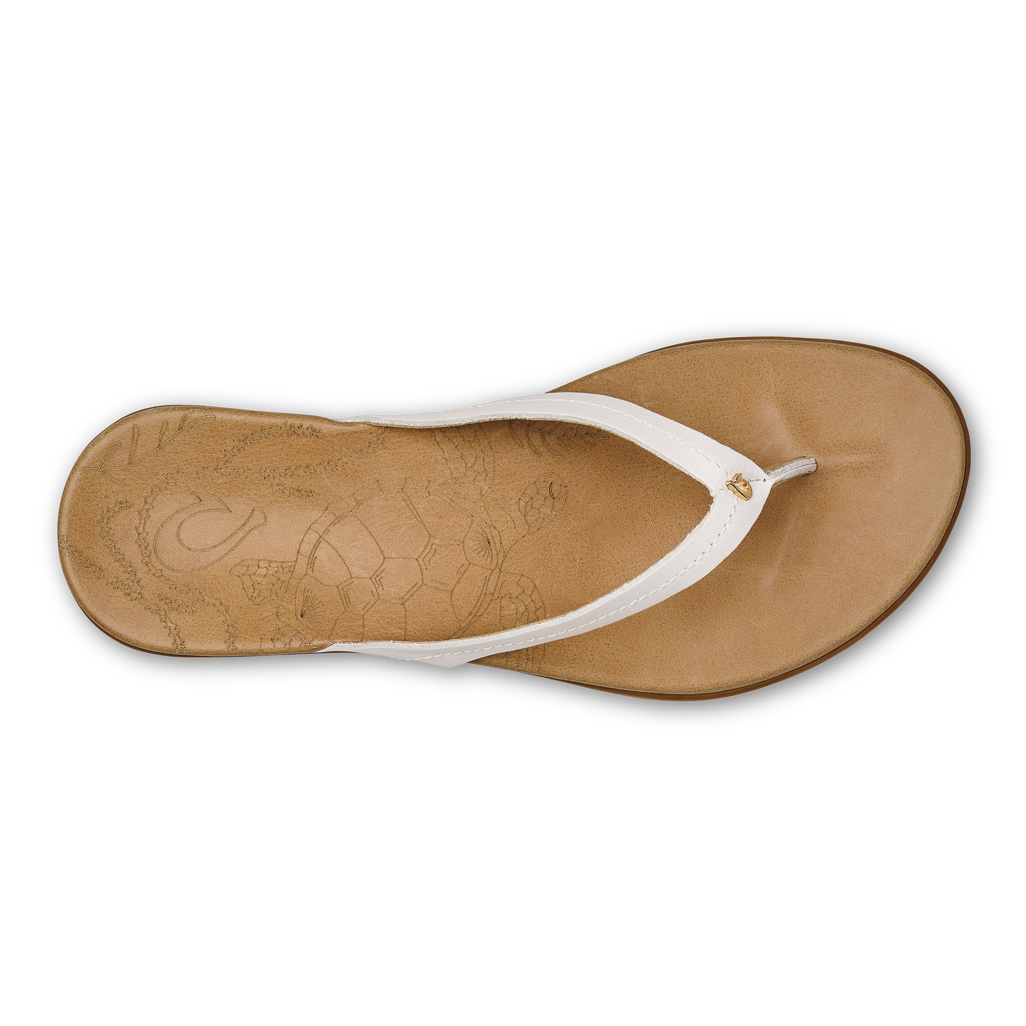 Honu Women's Leather Sandals - Bright White / Golden Sand - Image 6