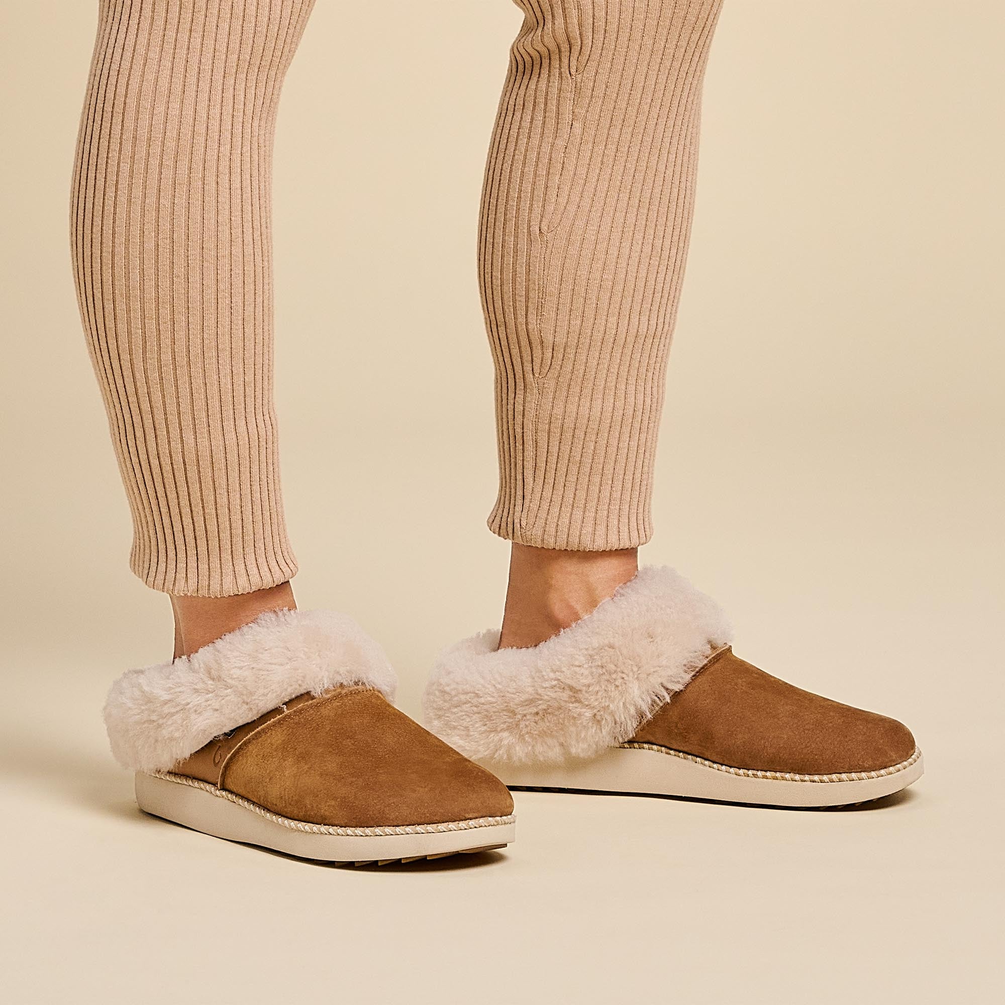 Ku'i Women's Slip-On Slippers - Tan / Bone - Image 4