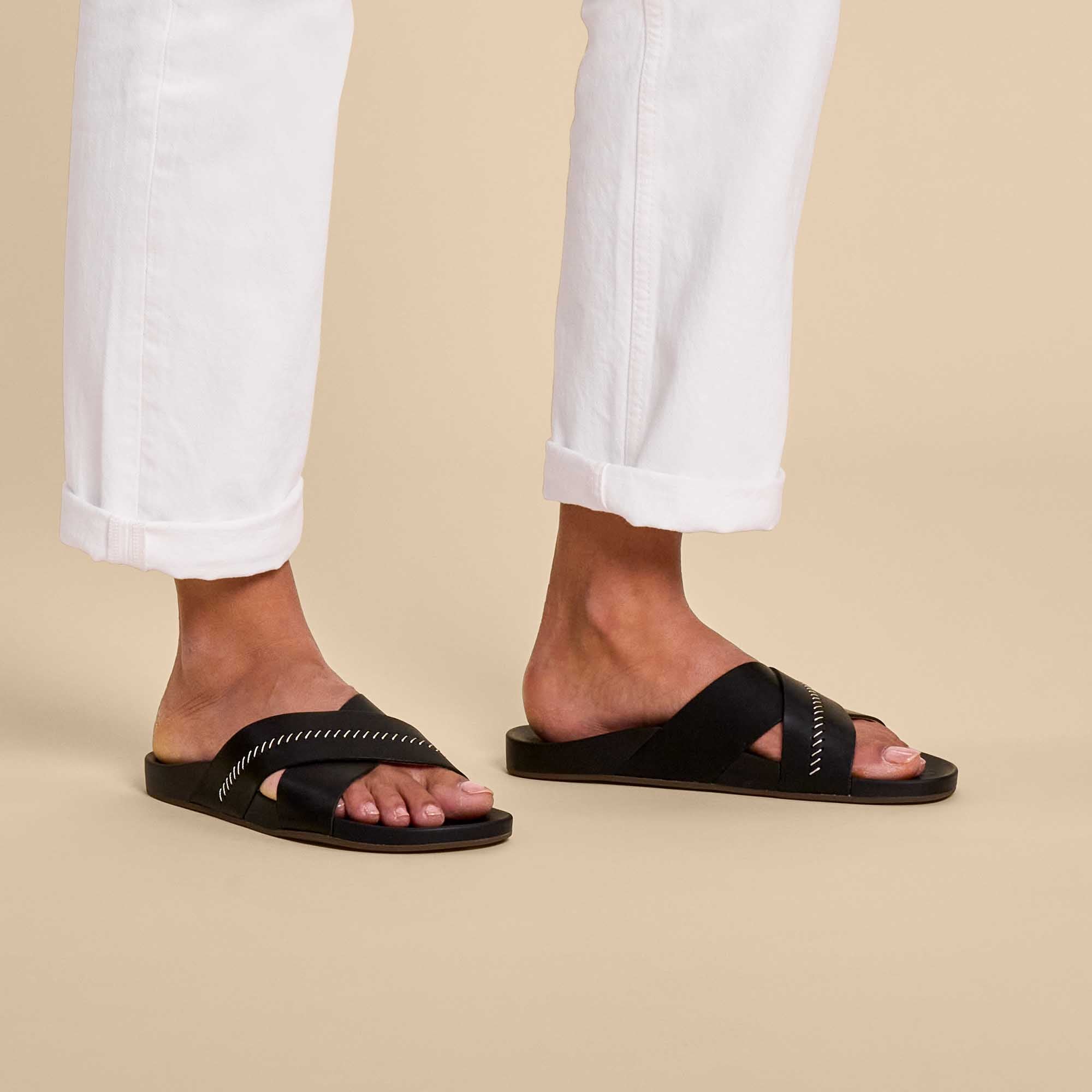 Kipe'a 'Olu Women's Slide Sandals - Black - Image 2