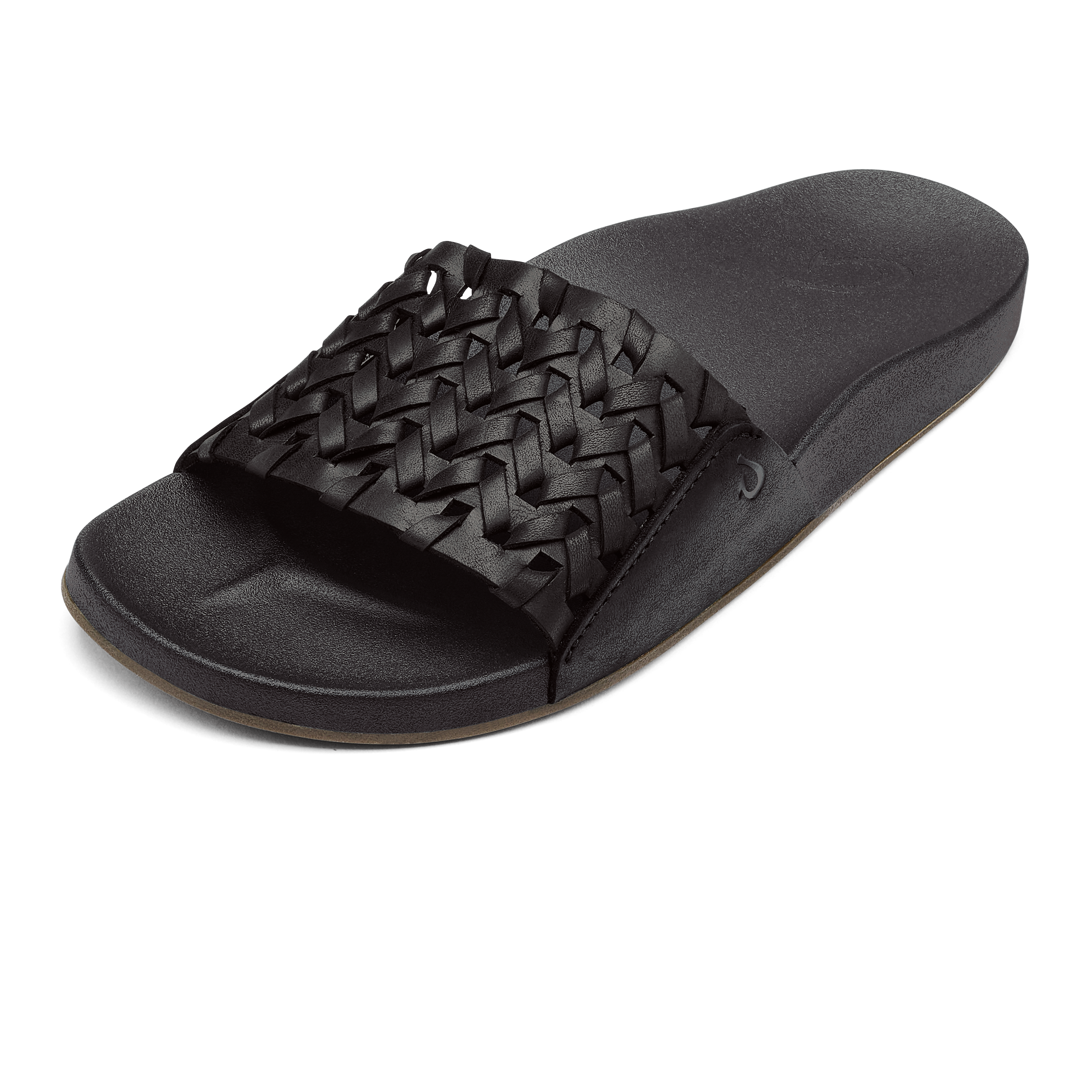 K mola Women's Leather Slide Sandals - Black - Image 5