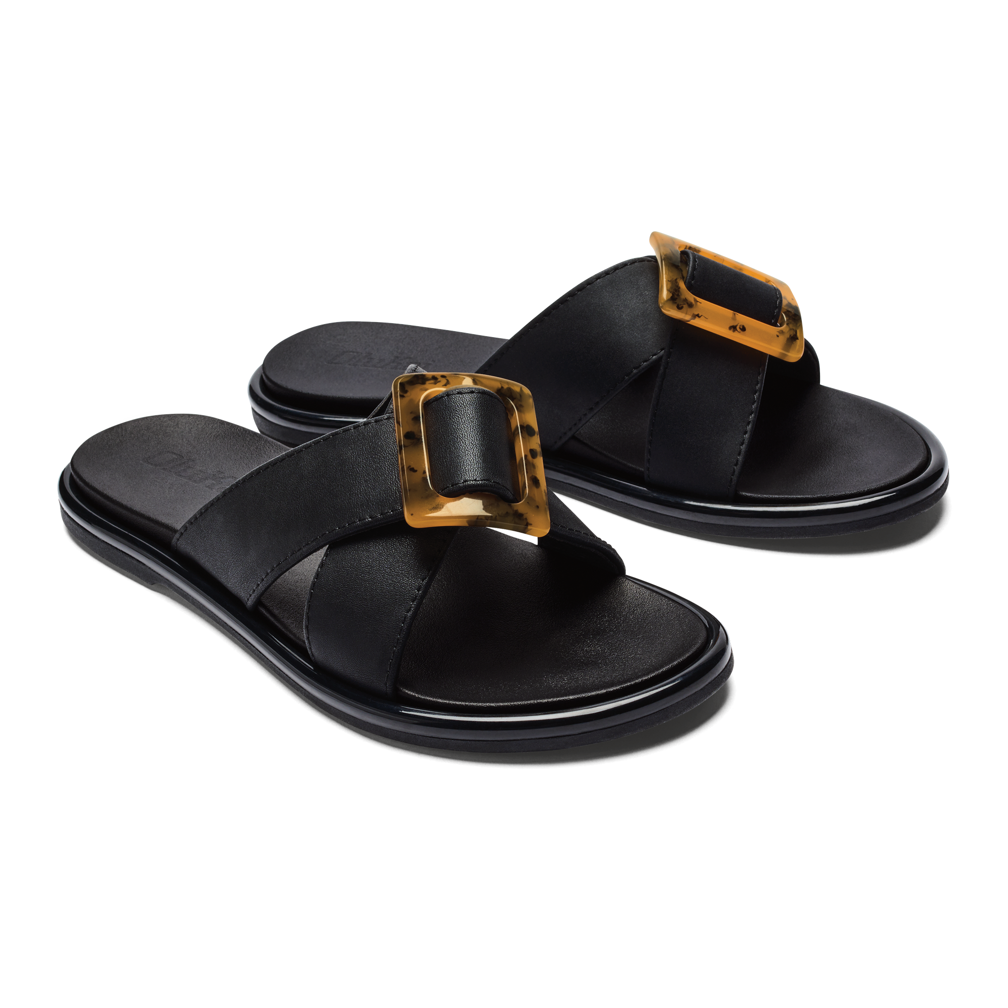 La'i Slide Women's Slide Beach Sandals - Black - Image 4