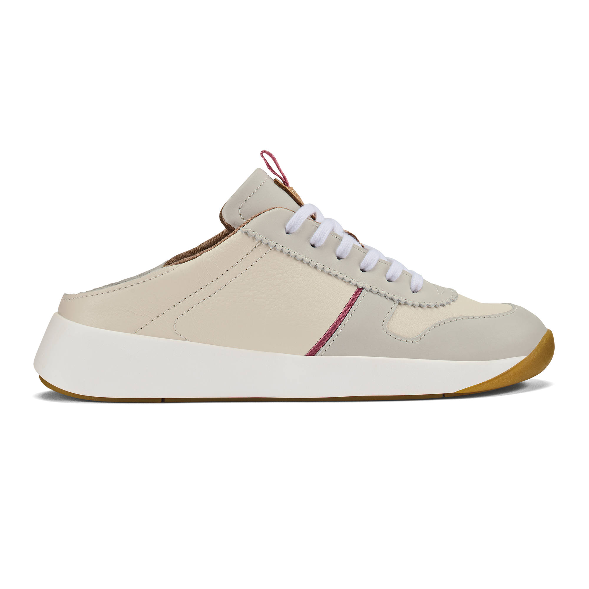 Kaulele Women's Leather Sneakers - White / Bone - Image 3
