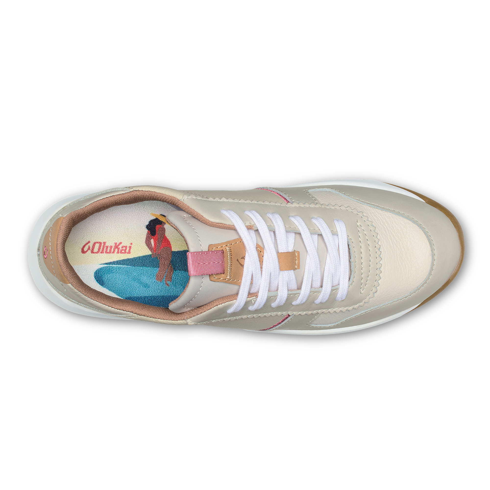 Kaulele Women's Leather Sneakers - White / Bone - Image 8