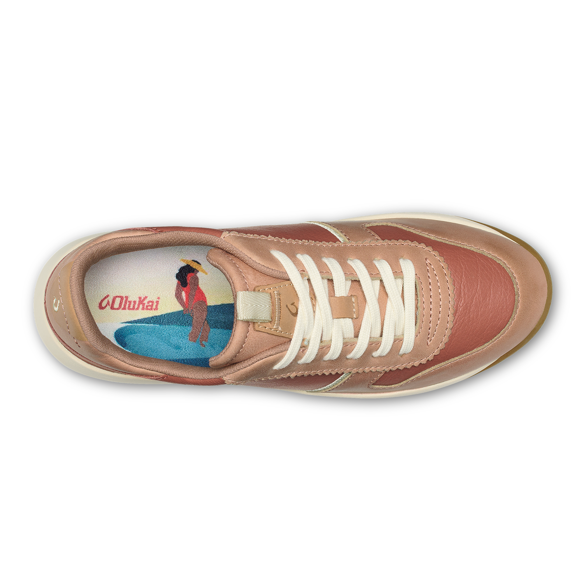 Kaulele Women's Leather Sneakers - Cedarwood / Cork - Image 9