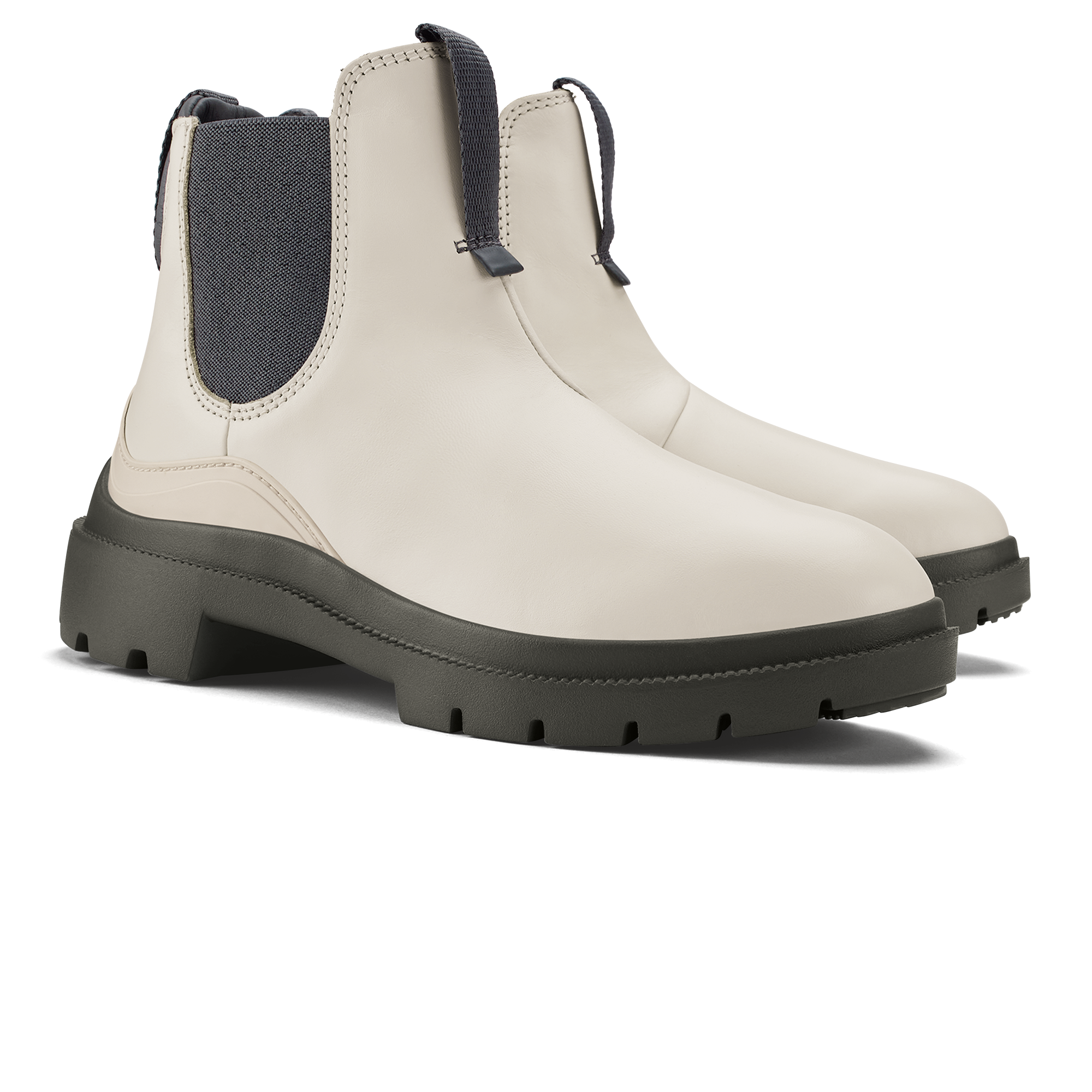 Hehi Women's Waterproof Leather Booties - White Sand / Steel - Image 2
