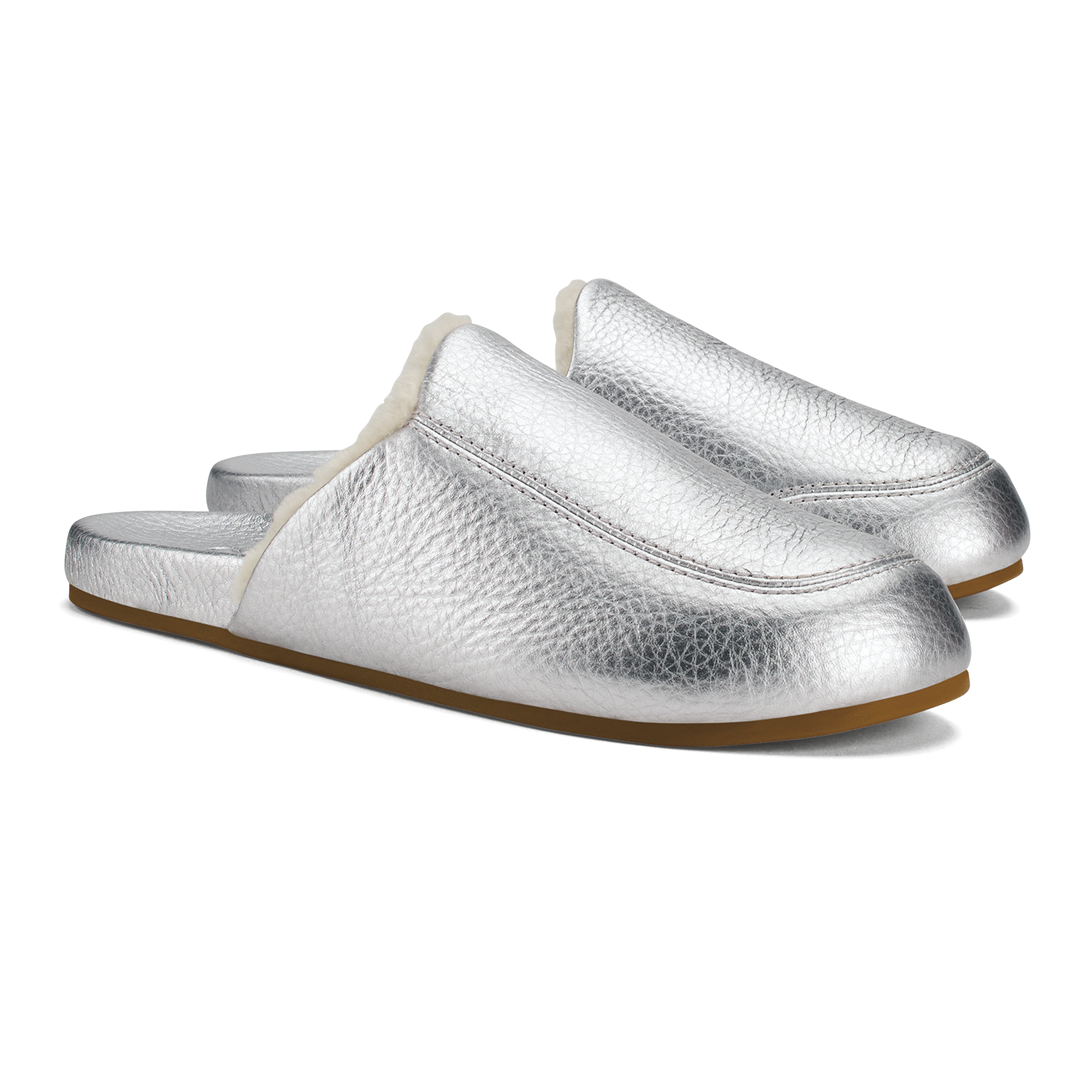 K nea Women's Leather Slipper Mules - Silver<br> C OluKai - Image 2