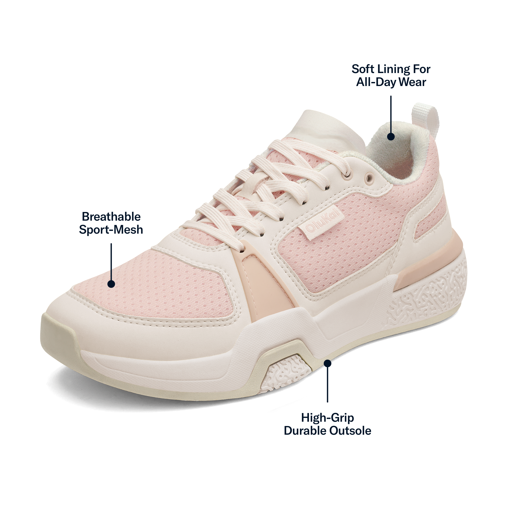 'Anau Women's Pickleball Shoes - Rose Dust / Bright White - Image 3