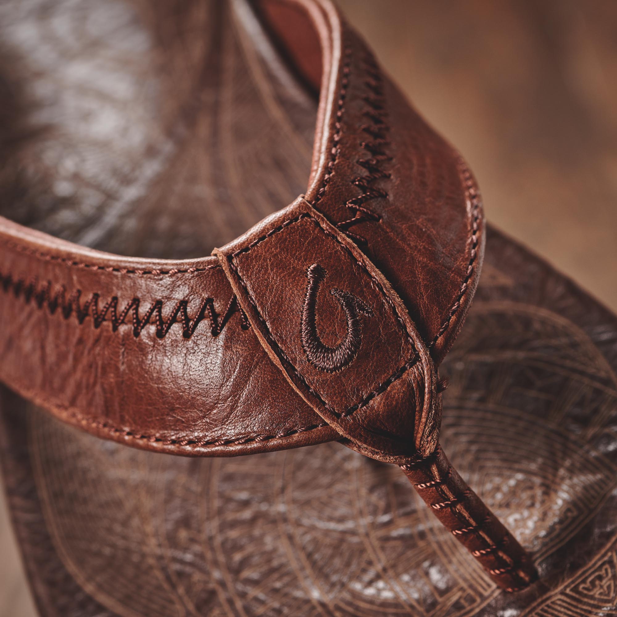 Hiapo - Rum / Dark Wood Men's Leather Beach Sandals - Image 3