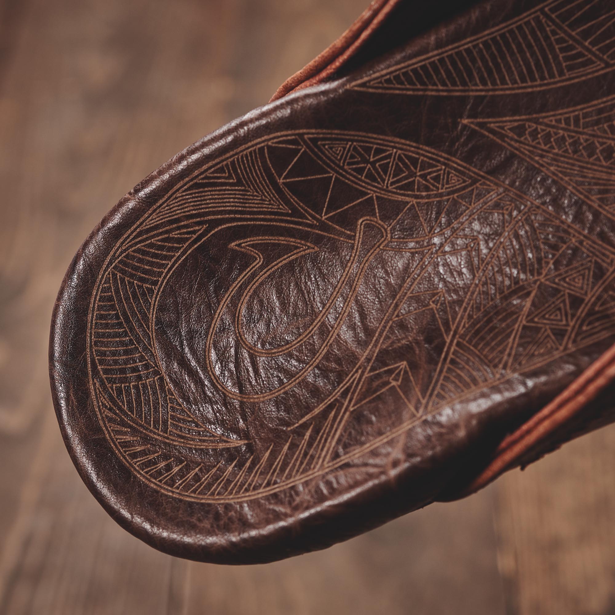 Hiapo - Rum / Dark Wood Men's Leather Beach Sandals - Image 7