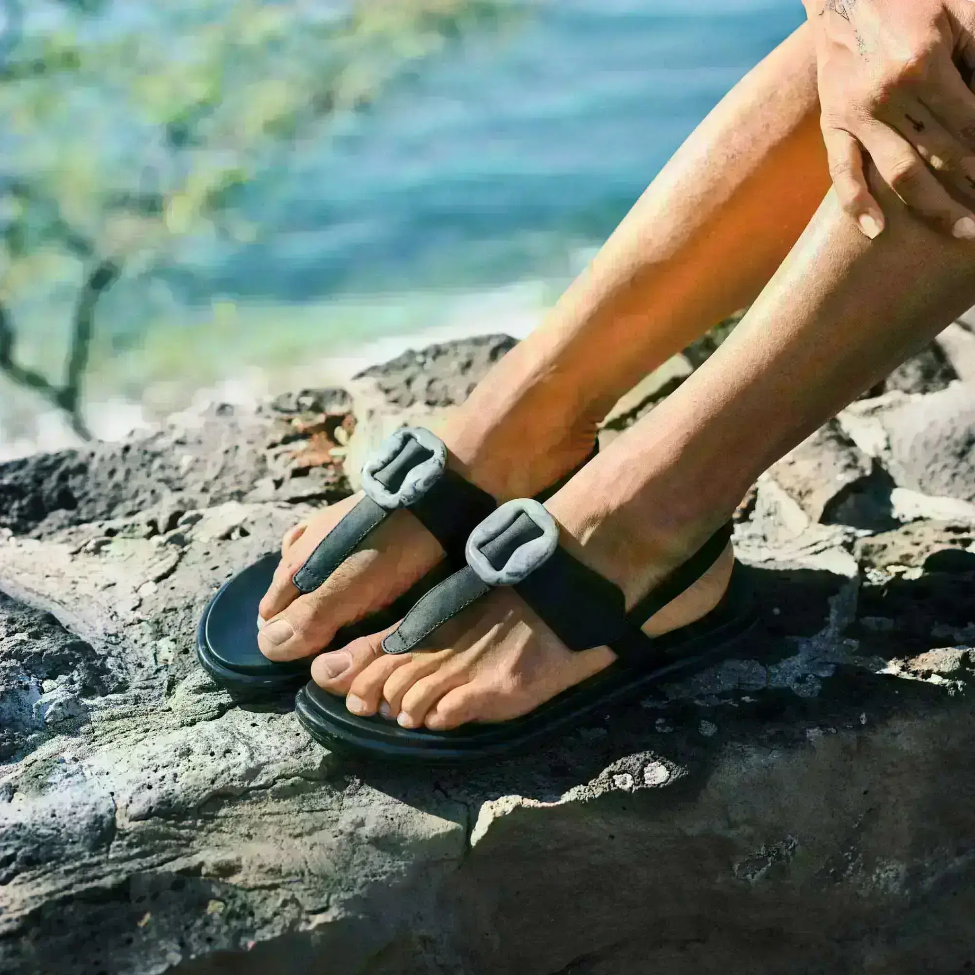 La'i T-Bar Women's Strappy Sandals - Lava Rock - Image 2