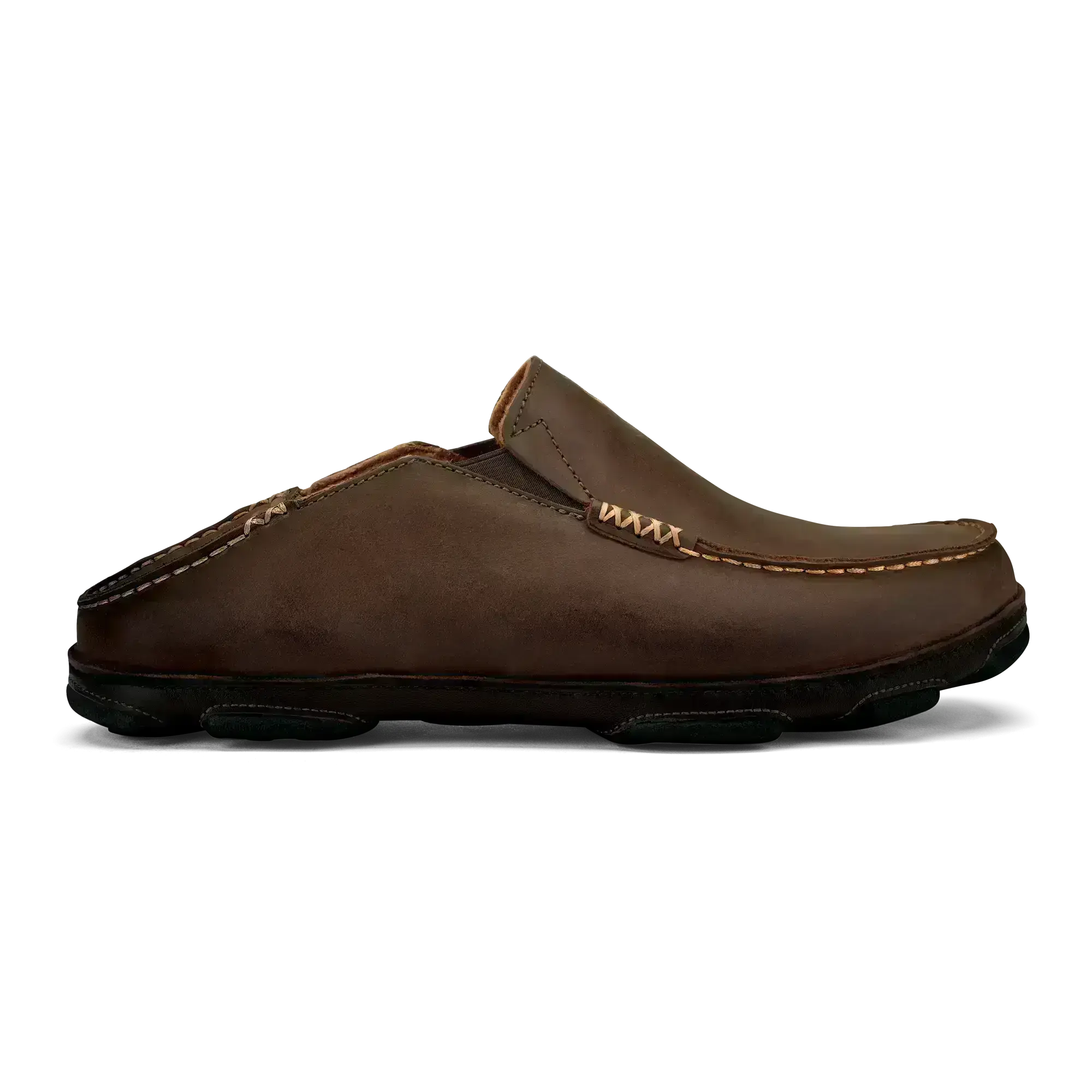 Molo Men's Leather Slip On Shoes - Dark Wood / Dark Java - Image 3