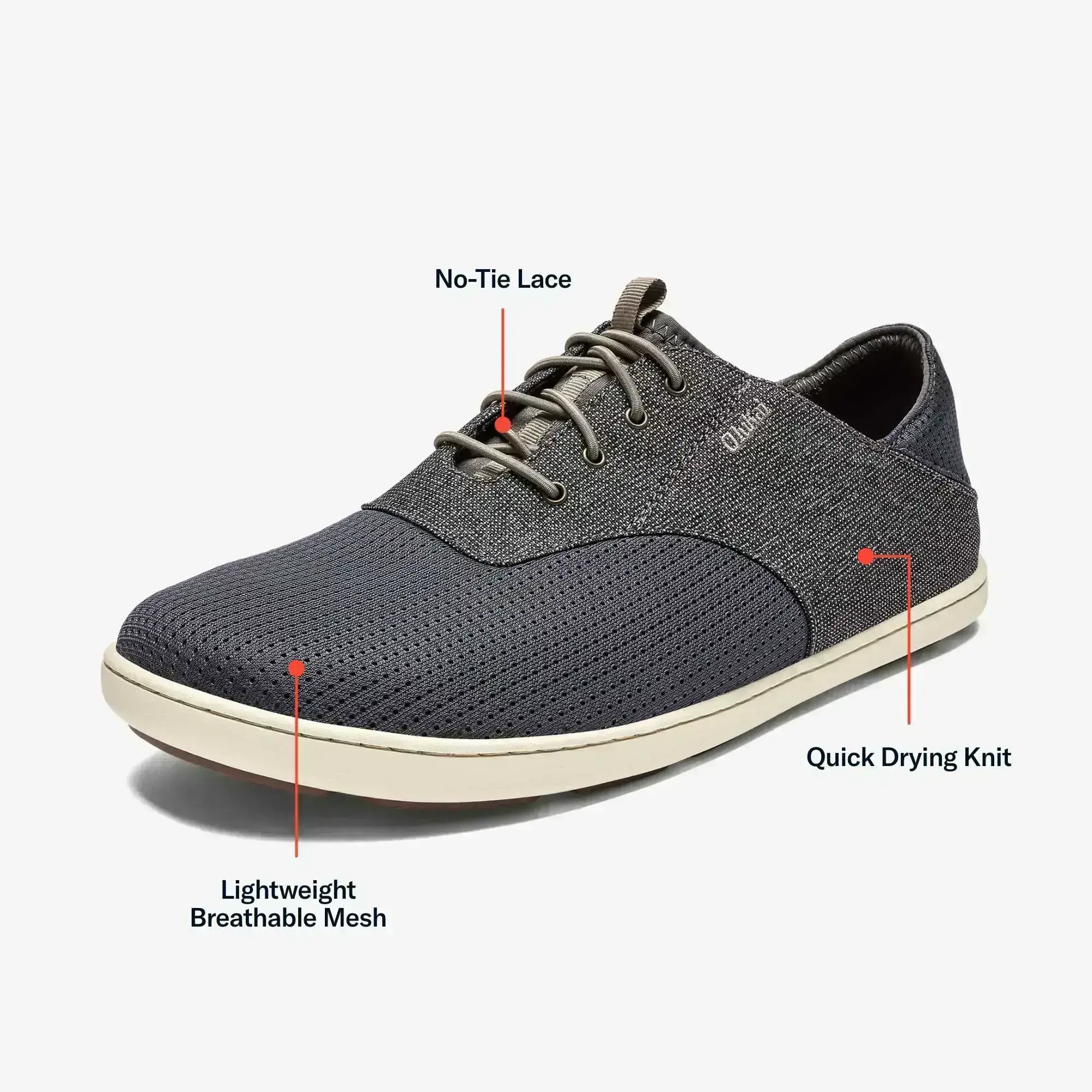 Nohea Moku Men's Boat Shoes - Charcoal / Clay - Image 4