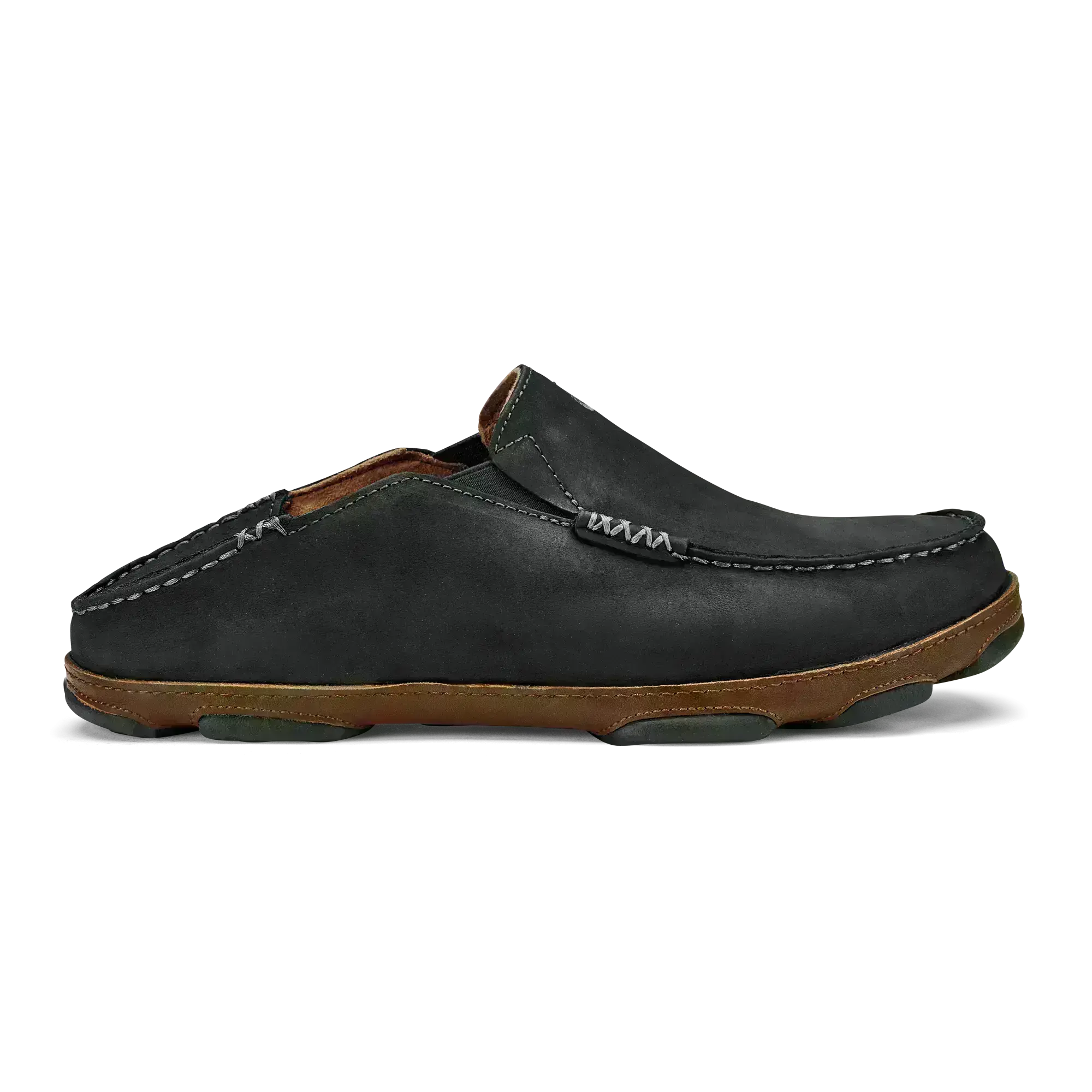 Molo Men's Leather Slip On Shoes - Black / Toffee - Image 3