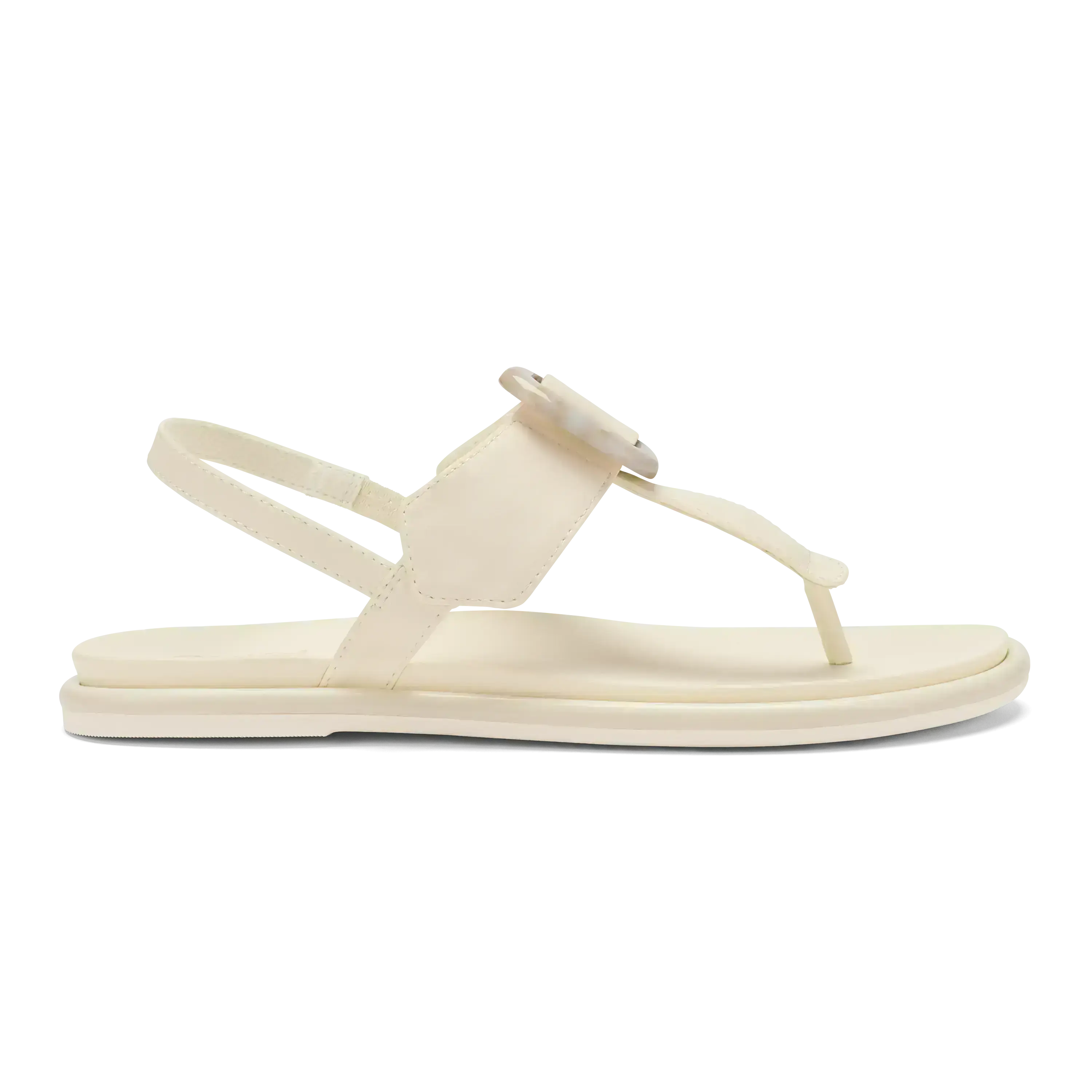 La'i T-Bar Women's Strappy Sandals - White Sand