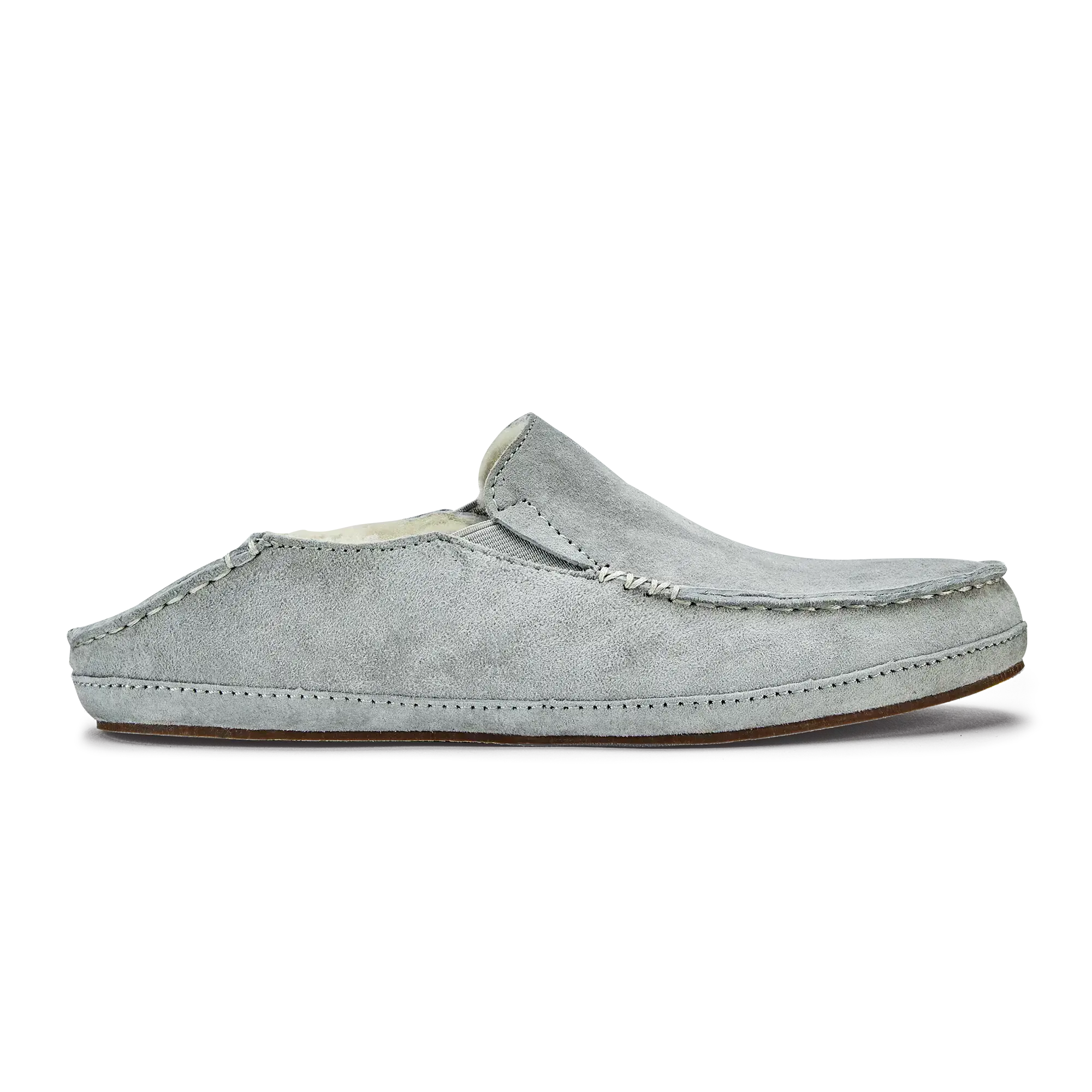 Nohea Women's Leather Slippers - Pale Grey - Image 4