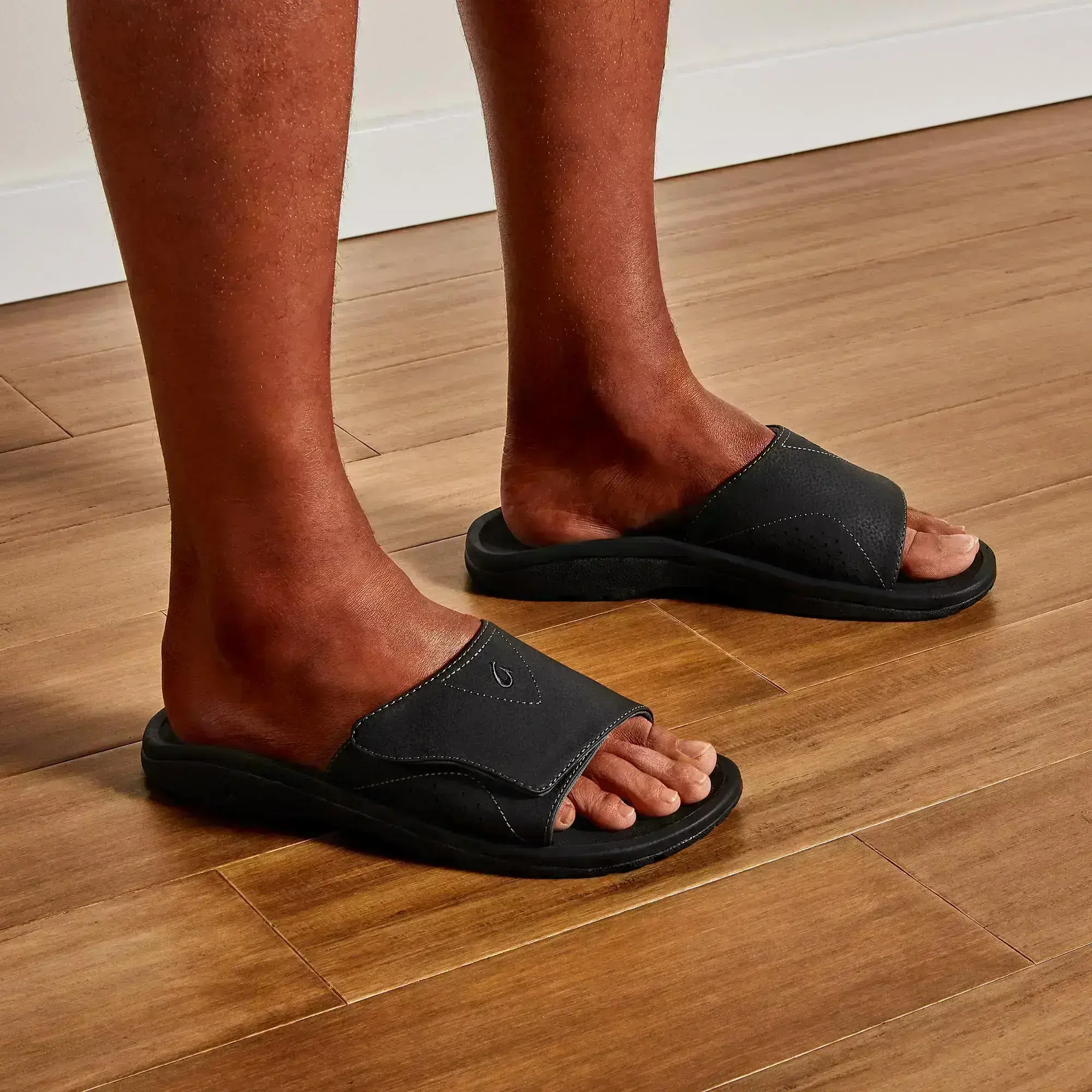 Nalu Slide Men's Beach Slide Sandals - Black - Image 2