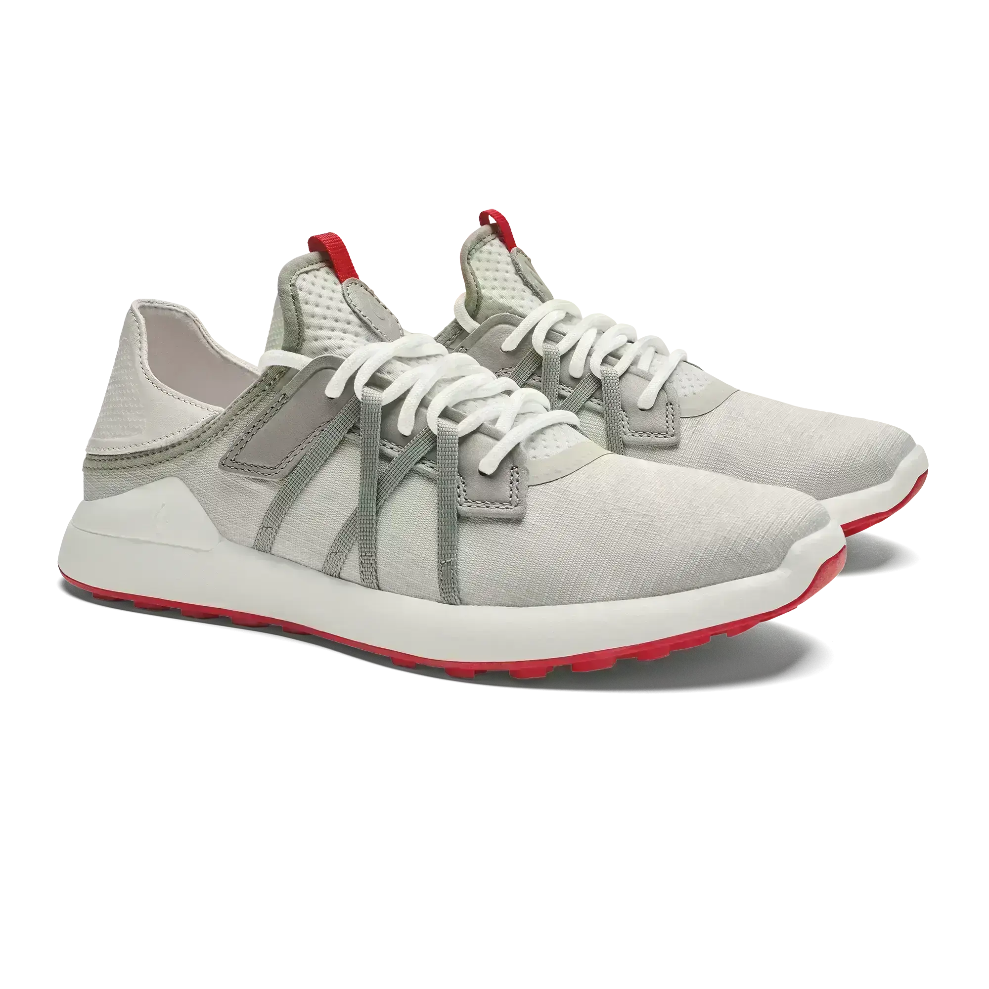 Manele Men's Breathable Golf Shoes - Sterling / Bright Red - Image 4