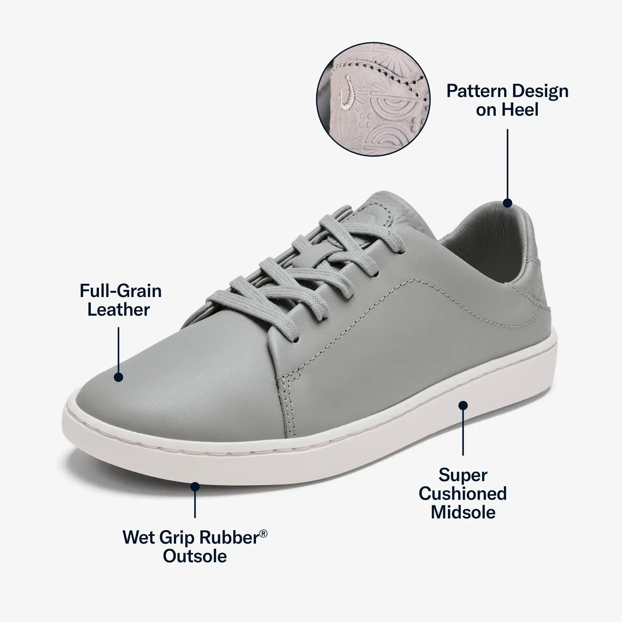 Pehuea L 'Ili Women's Leather Sneakers - Ash - Image 3