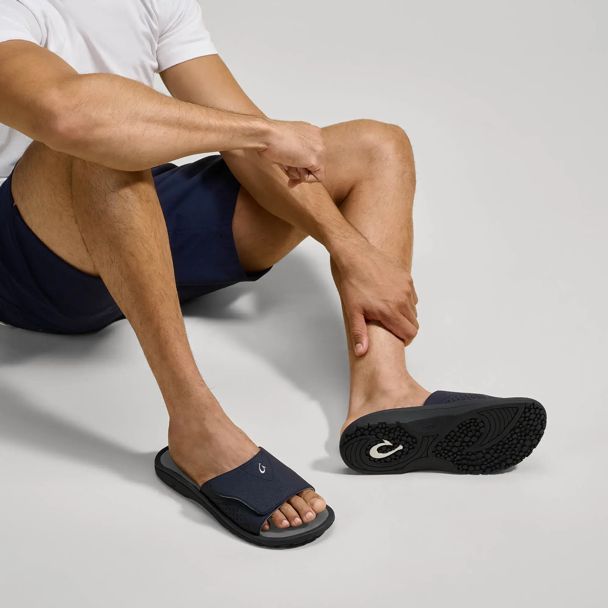 OluKai Nalu Slide - Trench Blue / Charcoal - Image 4
