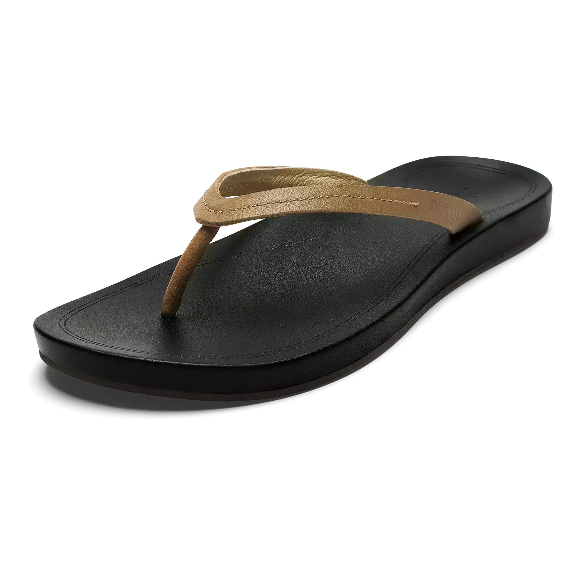 Lalahi Women's Leather Sandals - Tan / Lava Rock - Image 5