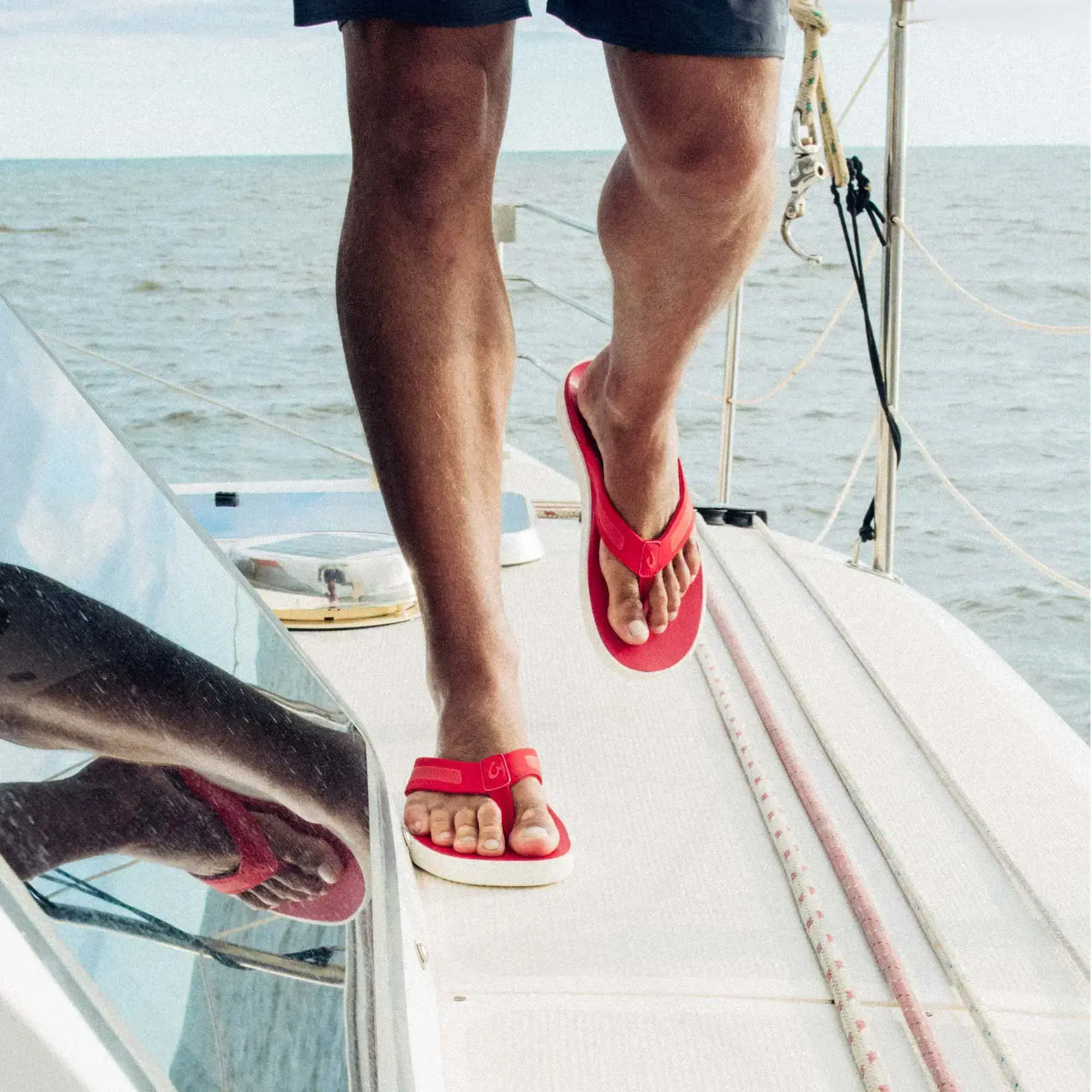 Leeward Men's Water Ready Beach Sandals - Red Lava - Image 2