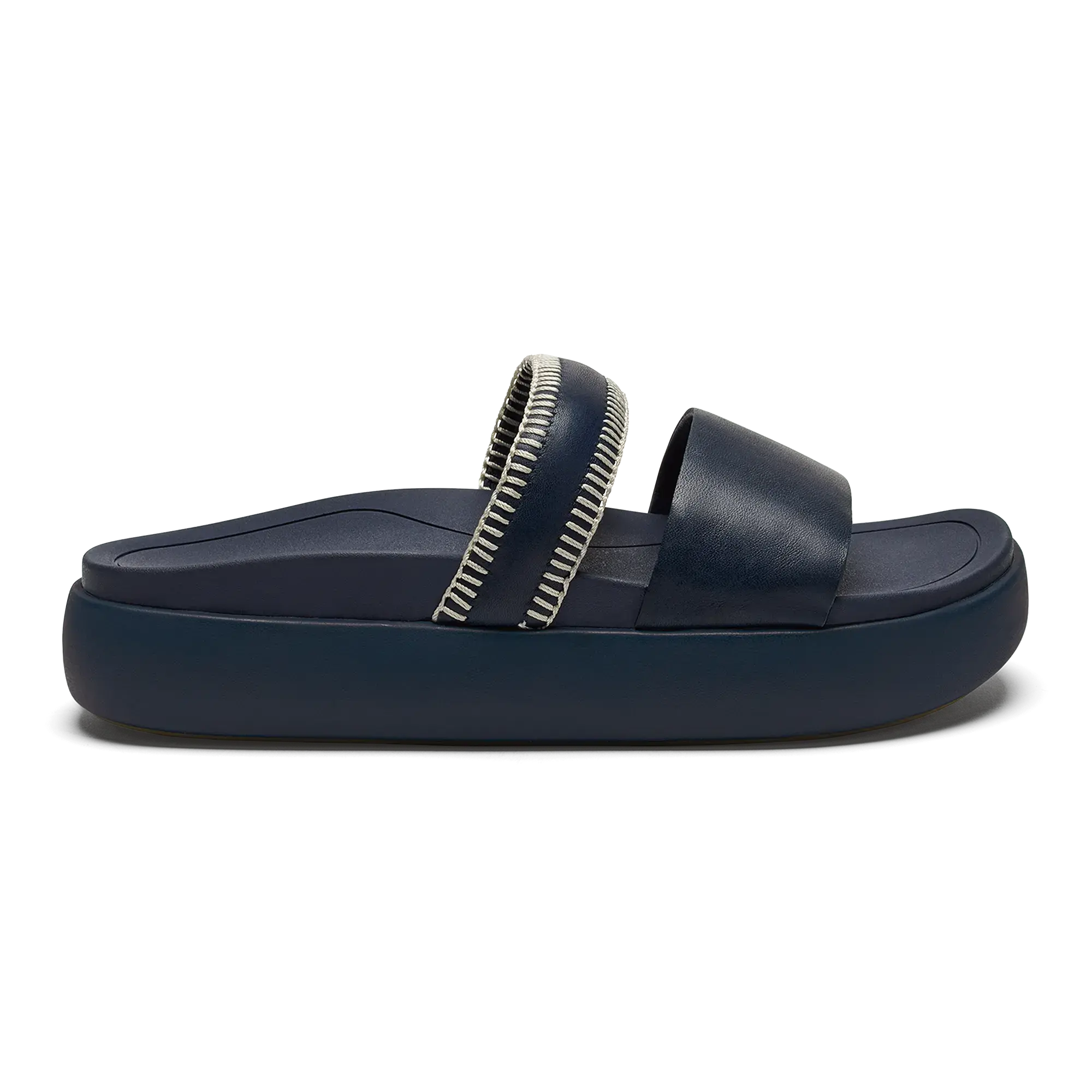 Pae Women's Leather Platform Sandals - Mood Indigo